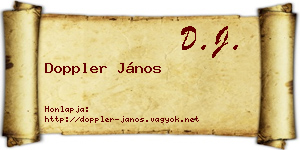 Doppler János névjegykártya